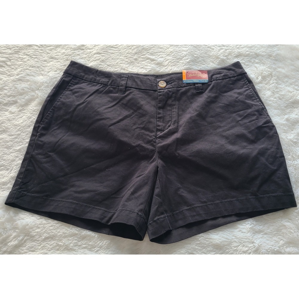 Faded Glory Womens Black Soot 5 Inch Chino Shorts Size 8 FGL26807SO
